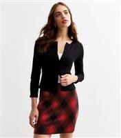 Women's Red Checked Mini Tube Skirt New Look