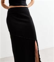 Women's Black Exposed Seam Midi Skirt New Look