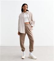 Women's Brown Elasticated Waist Cuffed Joggers New Look