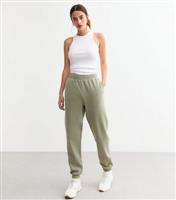 Women's Khaki Elasticated Waist Cuffed Joggers New Look