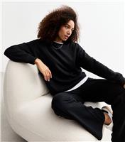 Women's Black Crew Neck Sweatshirt New Look