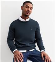 Men's Slim Crew Neck Fine Knit Jumper Farah New Look
