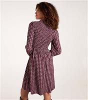 Women's Red Geo Print Shirred Mini Dress Blue Vanilla New Look