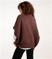 Women's Brown Oversized Rib-Knit Jumper Blue Vanilla New Look