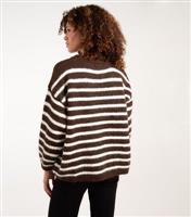Women's Brown Striped Jumper Blue Vanilla New Look