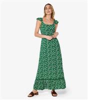 Women's Green Floral Maxi Dress Apricot New Look