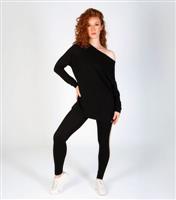 Women's Black One Shoulder Long Sleeve Sweatshirt Pineapple New Look