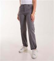 Women's Grey Woven Slim Leg Cargo Trousers Pink Vanilla New Look