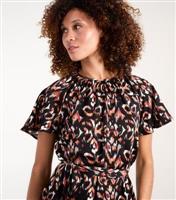 Women's Black Frill-Sleeve Mini Dress Blue Vanilla New Look