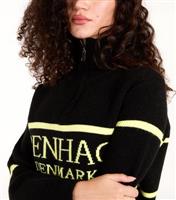 Women's Black Copenhagen Knit Half Zip Jumper Blue Vanilla New Look