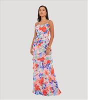 Women's Multicoloured Floral Ruffle Maxi Dress WKNDGIRL New Look