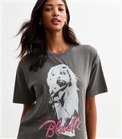 Women's Dark Grey Blondie Print Acid T-Shirt New Look