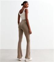 Women's Brown High Waist Flared Leggings New Look
