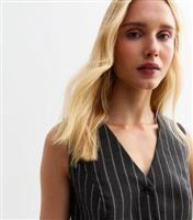 Women's Grey Pinstripe Waistcoat New Look