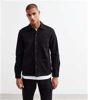 Men's Black Regular Heavyweight Twill Shacket New Look