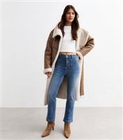 Women's Blue Patch Pocket Flared Jeans New Look