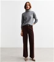 Women's Brown Cotton Corduroy Wide Leg Trousers New Look