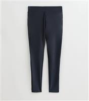Women's Dark Grey Ribbed Leggings New Look