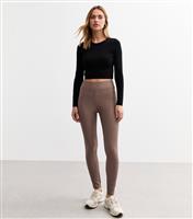 Women's Mink Ribbed Leggings New Look