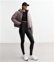 Women's Black Wet Look High Waist Leggings New Look