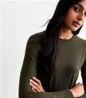 Women's Cotton Blend Crew Neck Long Sleeved Top New Look