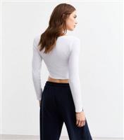 Women's White Scoop Neck Jersey Crop Top New Look