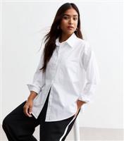 Women's Petite White Poplin Shirt New Look