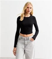 Women's Black Long Sleeve Cropped T-Shirt New Look
