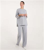 Women's Grey Long Sleeve Oversized Lounge Set Blue Vanilla New Look