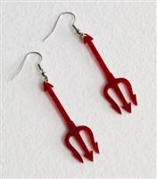 Red Halloween Devil Fork Earrings New Look