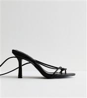 Women's Cameron Black Strappy Heeled Sandals Public Desire New Look