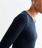 Women's Navy Crew Neck Mini Bodycon Dress New Look
