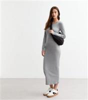 Women's Grey Crew Neck Bodycon Midi Dress New Look