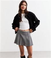 Women's Dark Grey Boxer Detail Pleated Mini Skort New Look