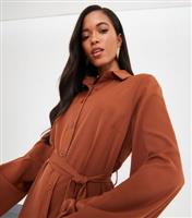 Women's Brown Maxi Shirt Dress WKNDGIRL New Look