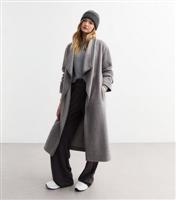Women's Grey Belted Blanket Coat New Look