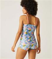 Women's Blue Abstract Floral Aceana III Tankini Top Regatta New Look