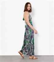 Women's Green Scarf-Print Maxi Dress Apricot New Look