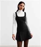 Women's Black Tailored Bow Pleated Micro Mini Dress New Look
