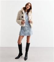 Women's Light Grey Abstract Print Mini Dress New Look