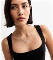 Silver Bow Detail Chain Necklace New Look