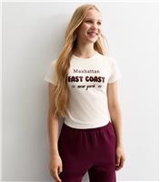 Girls' Off White East Coast Print T-Shirt New Look