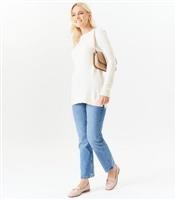 Women's Cream Crew Neck Jumper Gini London New Look