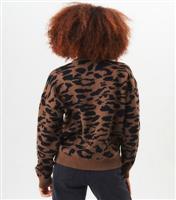 Women's Brown Animal Print Jumper Gini London New Look