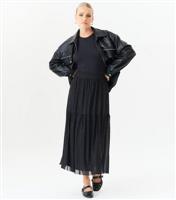 Women's Black Diamant Embellished Tulle Midi Skirt Gini London New Look