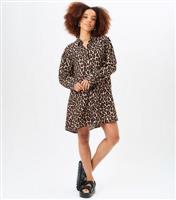Women's Brown Leopard Print Mini Dress Gini London New Look