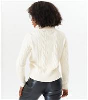 Women's Cream Zip Up Cardigan Gini London New Look