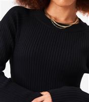 Women's Black Crew Neck Midi Dress Gini London New Look