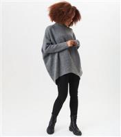Women's Grey Rib Knit Jumper Gini London New Look
