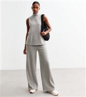 Women's Grey Soft Touch High Neck Sleeveless Top New Look